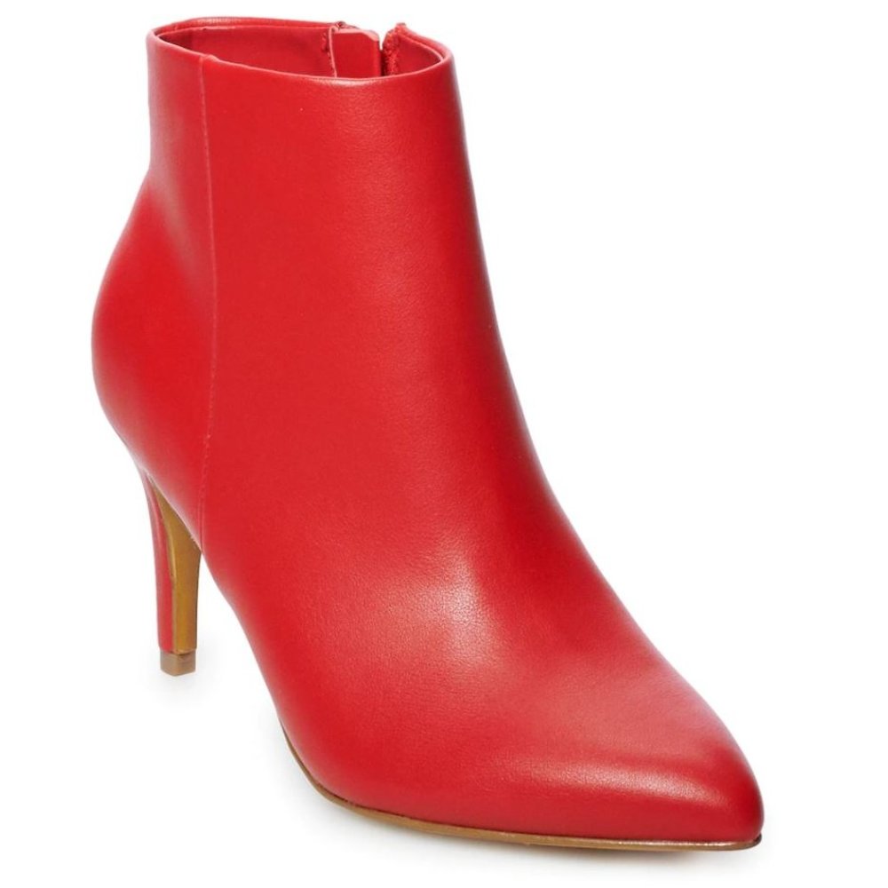 Apt. 9 Watch Women's High Heel Ankle Boots Red - Picture 1 of 5